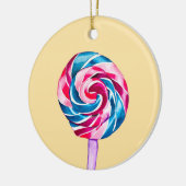 Colorful snoep lolly waterverf art. keramisch ornament (Links)