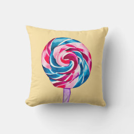 Colorful snoep lolly waterverf art. kussen