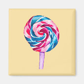 Colorful snoep lolly waterverf art. magneet (Voorkant)