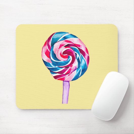 Colorful snoep lolly waterverf art. muismat (Met muis)