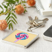 Colorful snoep lolly waterverf art. sleutelhanger (Zijkant)