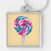Colorful snoep lolly waterverf art. sleutelhanger (Voorkant)