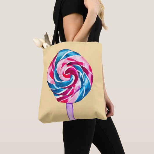 Colorful snoep lolly waterverf art. tote bag (Dichtbij)