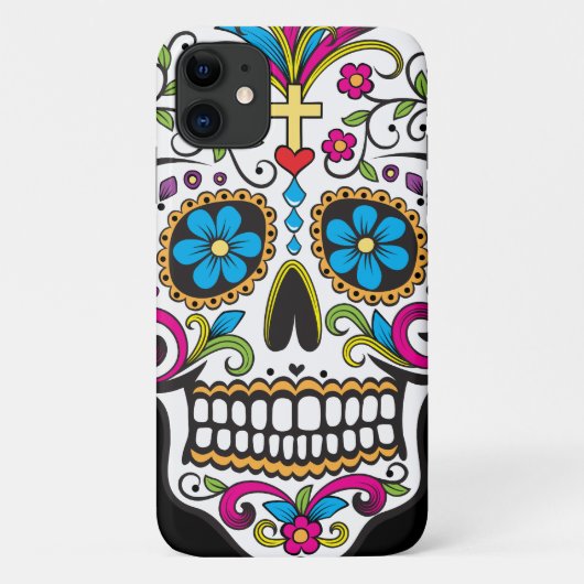 Colorful Snoep Skull Hoesje-Mate iPhone Case (Achterkant)