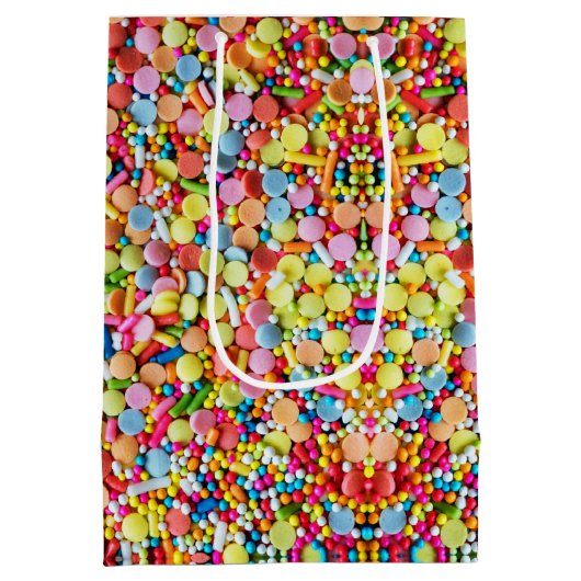 Colorful Snoep Sprinkles Confetti Jimmies Medium Cadeauzakje (Achterkant)