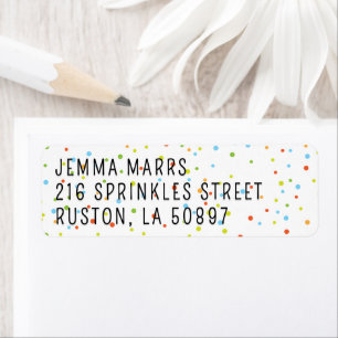 Colorful Snoep Sprinkles Etiket