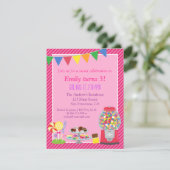 Colorful Snoep Thmed Birthday Party Invitation Kaart (Staand voorkant)
