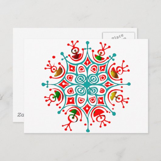 Colorful Snowflake Briefkaart (Voorkant / Achterkant)