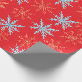 Colorful Snowflake Christmas Wrapping Paper - Red, Cadeaupapier (Hoek)