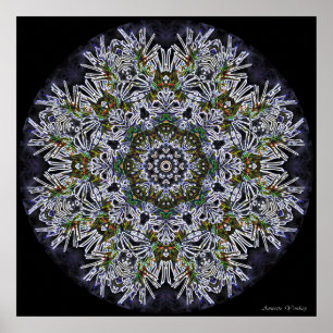 Colorful Snowflake Mandala Poster