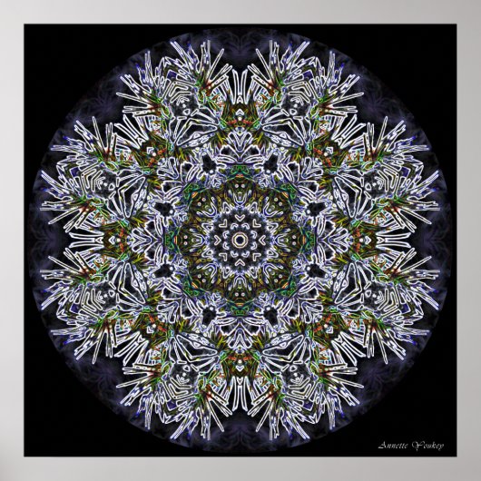 Colorful Snowflake Mandala Poster (Voorkant)
