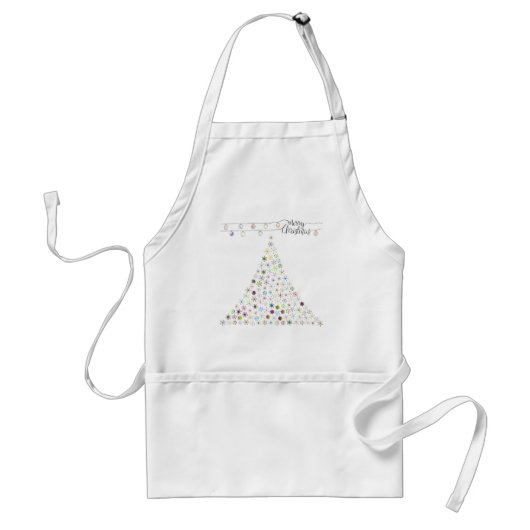 Colorful Snowflake Merry kerstboom Standaard Schort (Voorkant)