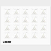 Colorful Snowflake Merry kerstboom Vierkante Sticker (Vel)