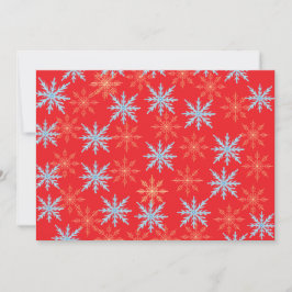 Colorful Snowflake Pattern Christmas Party Invitat Kaart