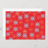 Colorful Snowflake Pattern Christmas Party Invitat Kaart (Voorkant / Achterkant)