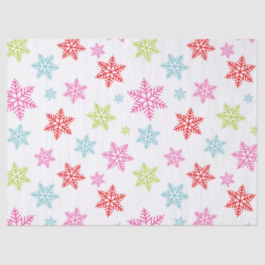 Colorful Snowflake Pattern – Festive Winter Design Tissuepapier (Voorkant)