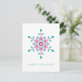 Colorful Snowflake Prettige feestdagen Custom Feestdagenkaart (Staand voorkant)