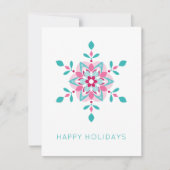 Colorful Snowflake Prettige feestdagen Custom Feestdagenkaart (Voorkant)