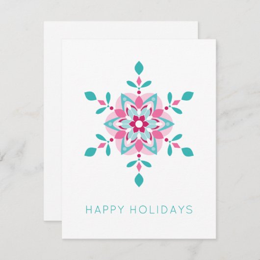 Colorful Snowflake Prettige feestdagen Custom Feestdagenkaart (Voorkant / Achterkant)