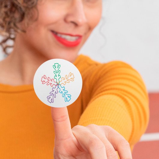 Colorful Snowflake Stickers