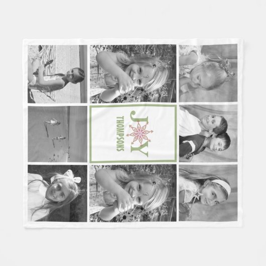 Colorful Snowflake Whimsical Joy Foto Fleece Deken (Voorkant (Horizontaal))