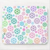 Colorful Snowflakes Patroon op wit Muismat (Voorkant)