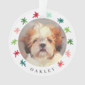 Colorful Snowflakes Pet 2 met Kerstmis Ornament (voorkant)