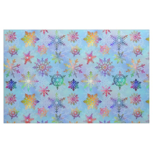 Colorful Snowflakes Winter Kerstmis  Stof (Fat Quarter)