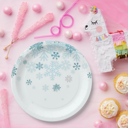 Colorful Snowlakes Papieren Bordje (Feest)