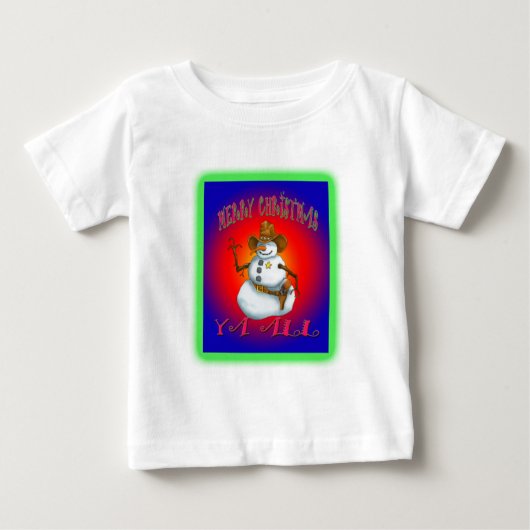 Colorful Snowman design western Howdy (Voorkant)