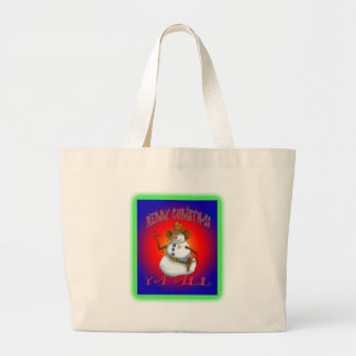 Colorful Snowman design western Howdy Grote Tote Bag