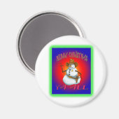 Colorful Snowman design western Howdy Magneet (Voorkant / Achterkant)
