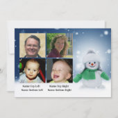 Colorful Snowman in snow Personalize with Photos Feestdagenkaart (Voorkant)