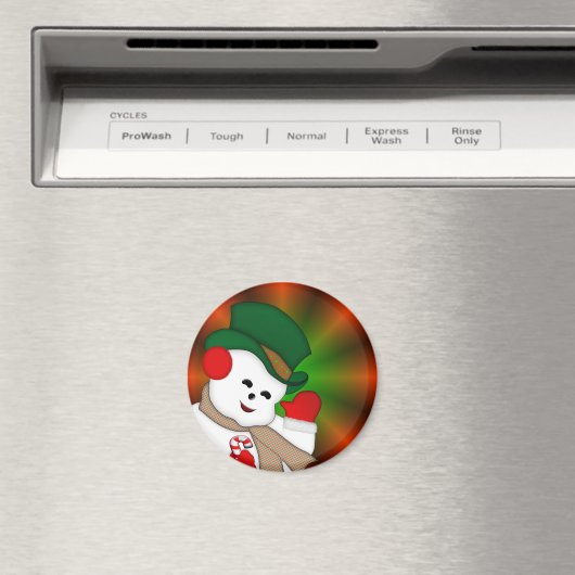 Colorful Snowman-kerstnetten Magneet (Insitu (Vaatwasser))