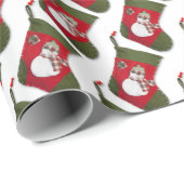 Colorful Snowman op het kerstakkerpatroon Cadeaupapier (Rol Hoek)