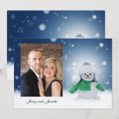 Colorful Snowman personaliseert uw foto Feestdagenkaart (Voorkant / Achterkant)