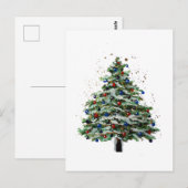 Colorful Snowy-kerstboom Briefkaart (Voorkant / Achterkant)