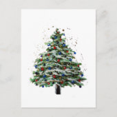 Colorful Snowy-kerstboom Briefkaart (Voorkant)