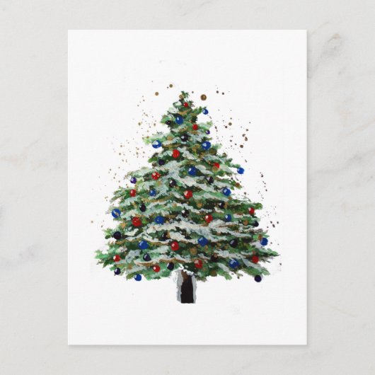 Colorful Snowy-kerstboom Briefkaart (Voorkant)