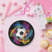 Colorful Soccer Ball Paper Plates Papieren Bordje (Feest)