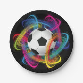 Colorful Soccer Ball Paper Plates Papieren Bordje (Voorkant)
