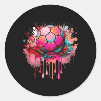Colorful Soccer Ball Shirt Graphic Sports Art Ronde Sticker