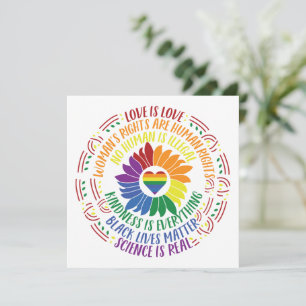 Colorful Social Justice Flower Word Art Flat Kaart