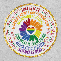 Colorful Social Justice Flower Word Art Iron on