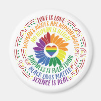 Colorful Social Justice Flower Word Art
