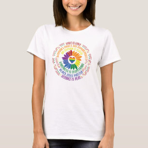 Colorful Social Justice Flower Word Art T-shirt