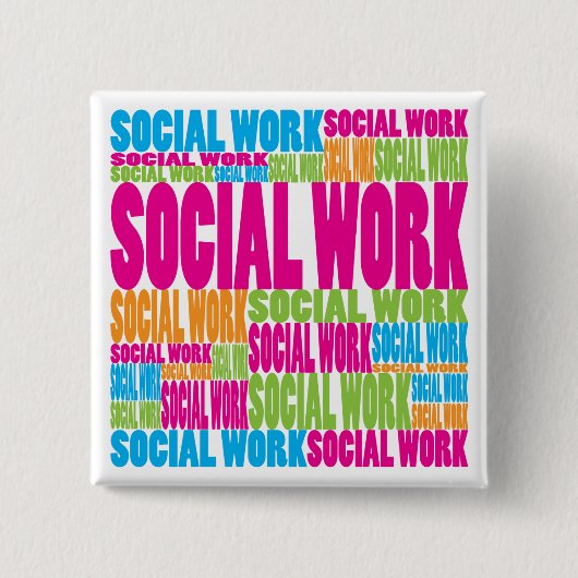Colorful Social Work Vierkante Button 5,1 Cm (Voorkant)