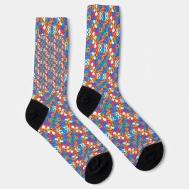 Colorful socks with a vibrant geometric pattern sokken