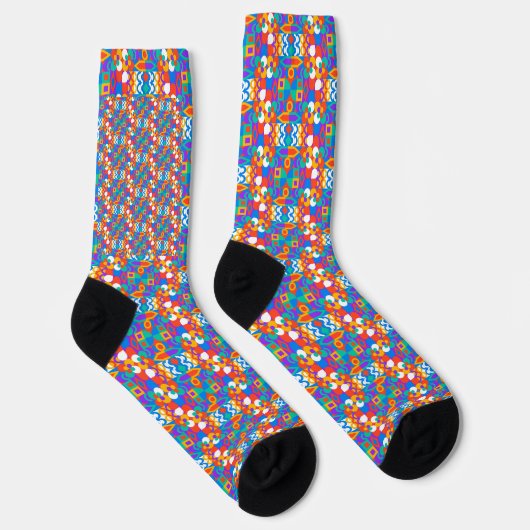 Colorful socks with a vibrant geometric pattern sokken (Rechts)