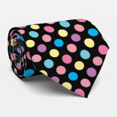 Colorful Soft Pastel Colors Polka Dots Patroon Stropdas (Opgerold)